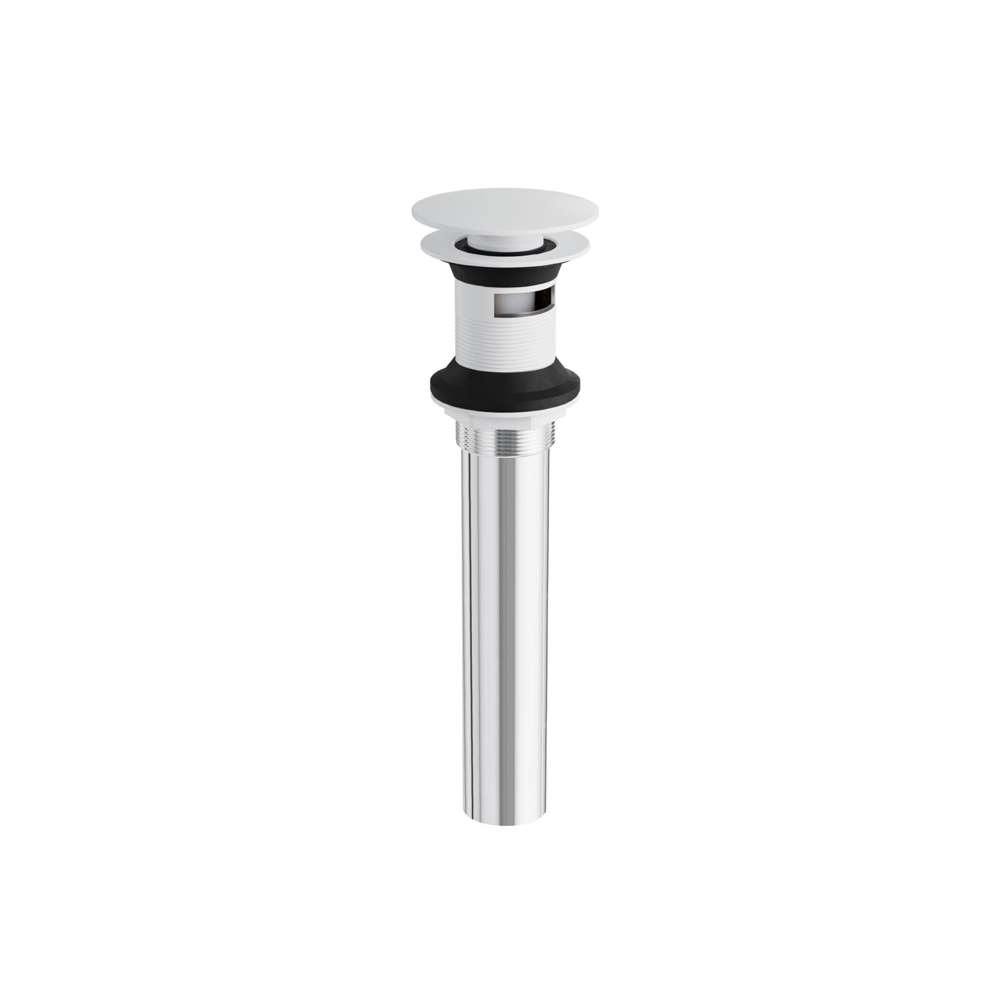 1-1/4" Round Press Pop-up Drain with Overflow – White