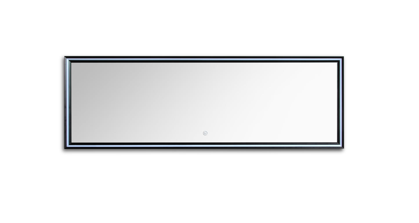 72in Rectangle LED Mirror with Black Edges