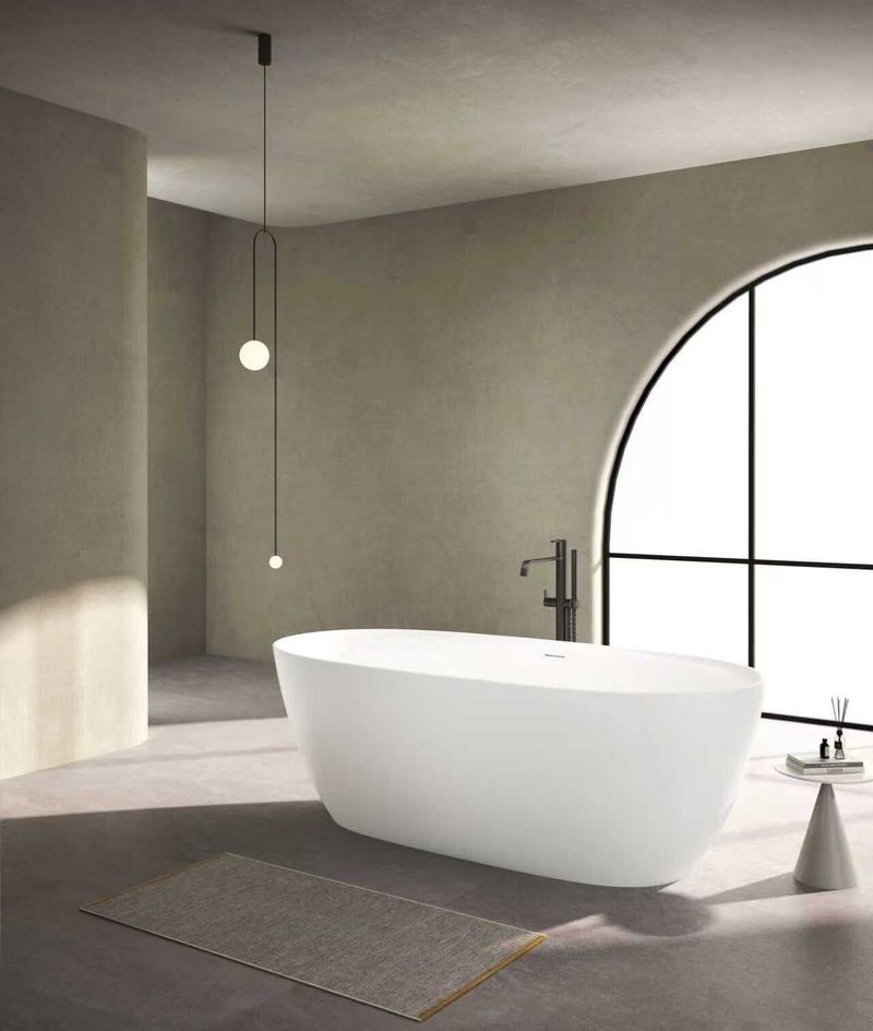 Brooklyn Freestanding Oval Bathtub, White Acrylic