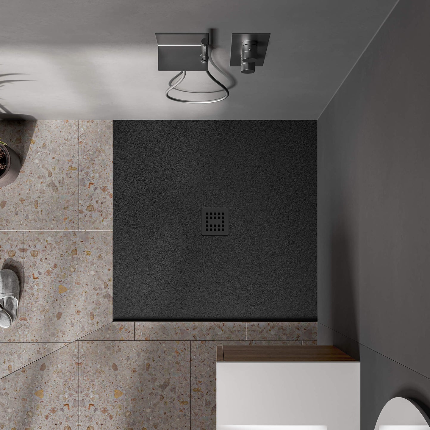 Waterproof™ 36×36 Shower Base – 2-side Flange, Centered Drain