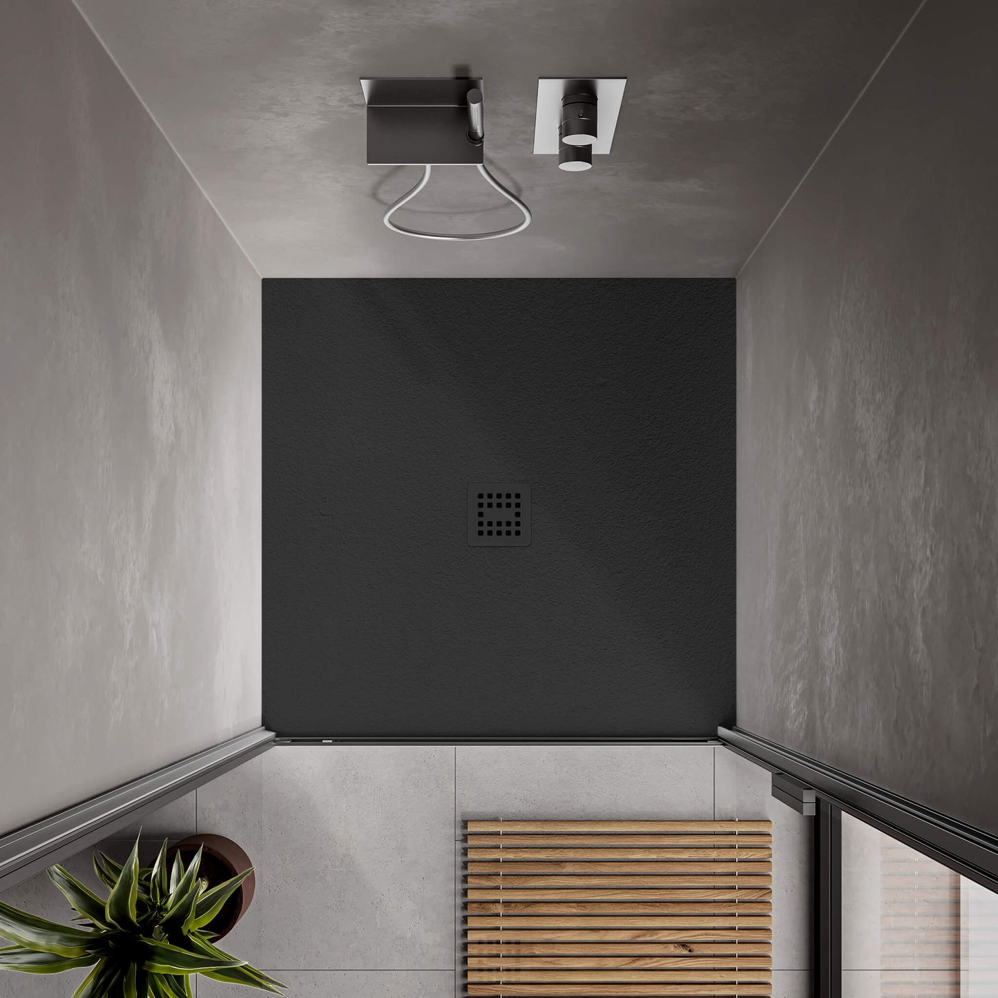 Waterproof™ 36×36 Shower Base – 3-side Flange, Centered Drain