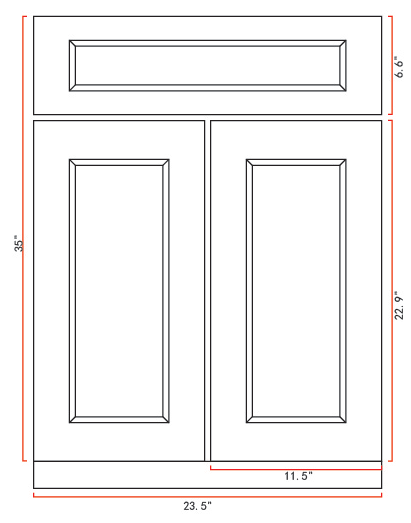 Solid Wood Bathroom Vanity 24" with Countertop
