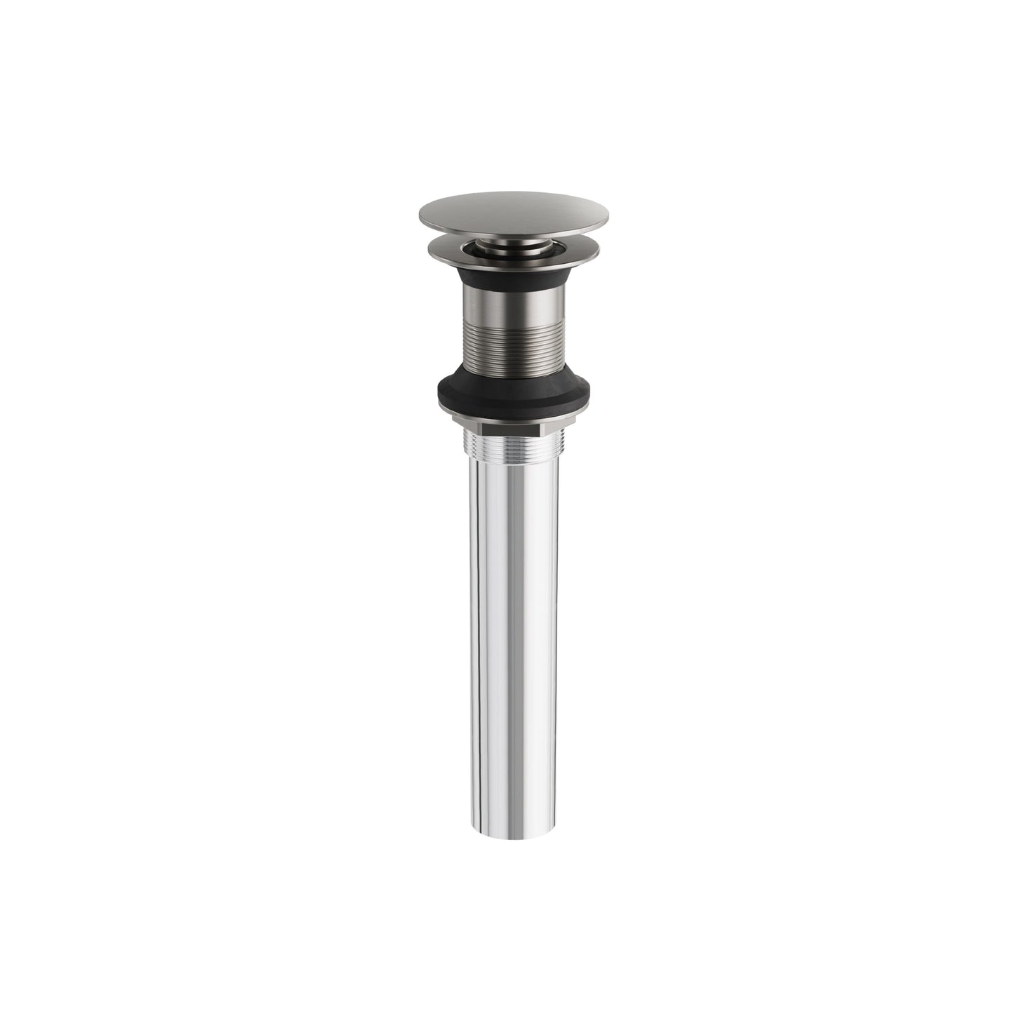 1-1/4" Round Press Pop-up Drain (No Overflow) – Brushed Nickel PVD