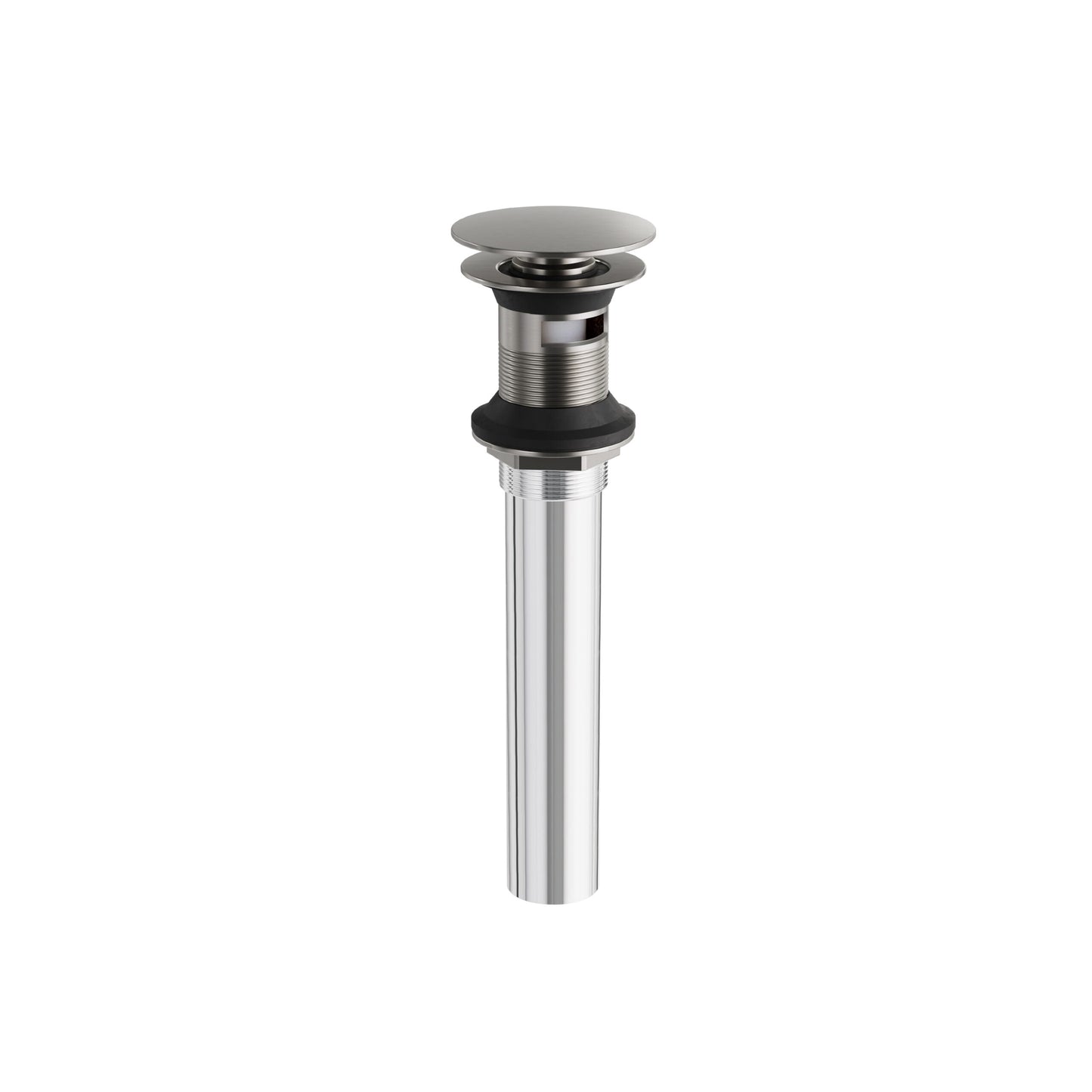 1-1/4" Round Press Pop-up Drain with Overflow – Brushed Nickel PVD
