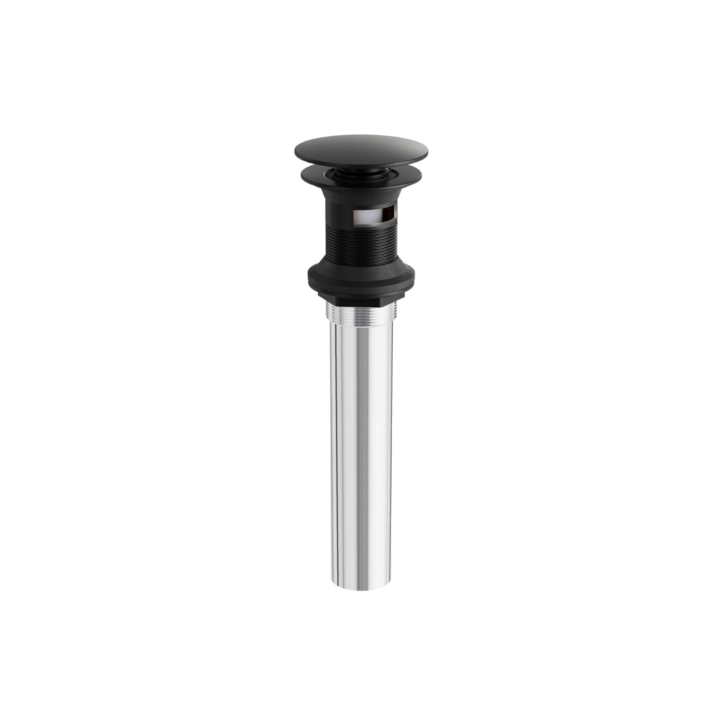 1-1/4" Round Press Pop-up Drain with Overflow – Electro Black