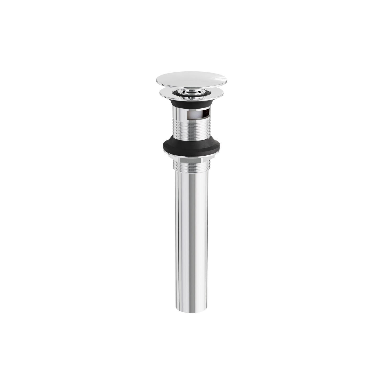 1-1/4" Round Press Pop-up Drain with Overflow – Polished Chrome