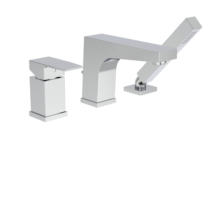 Riga 3-piece Deckmount Tub Filler with Handshower