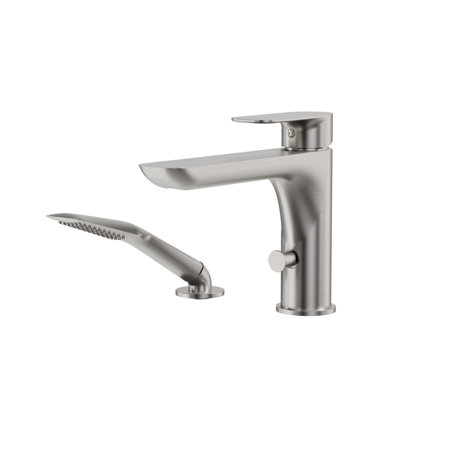 Must 2-piece Deckmount Tub Filler with Handshower – Brushed Nickel PVD