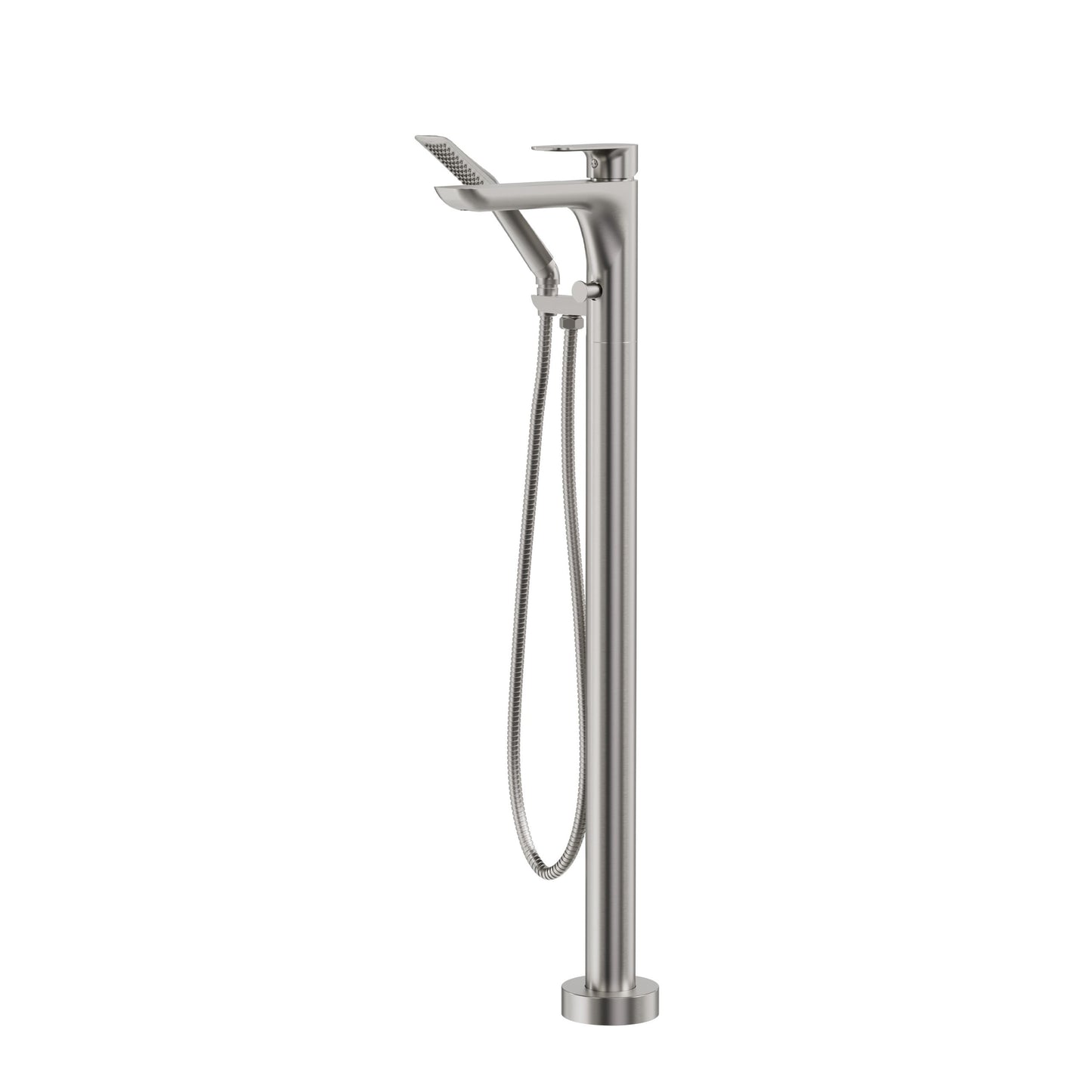 Must Floormount Tub Filler with Handshower – Brushed Nickel PVD