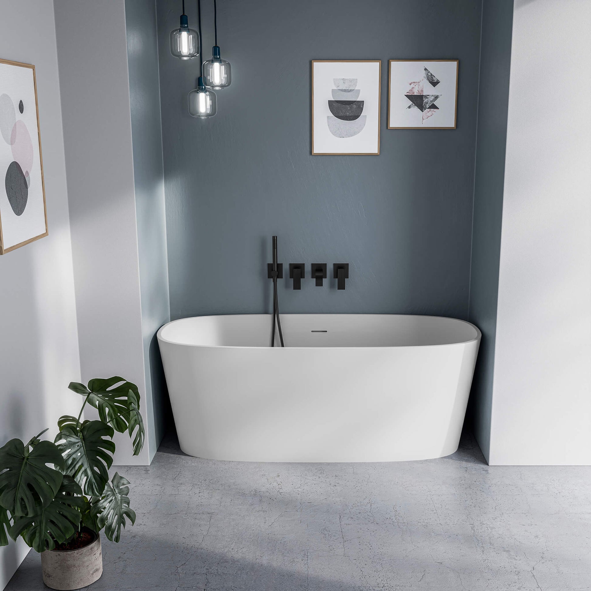 Fiftynine Freestanding Bathtub - Grey Matte