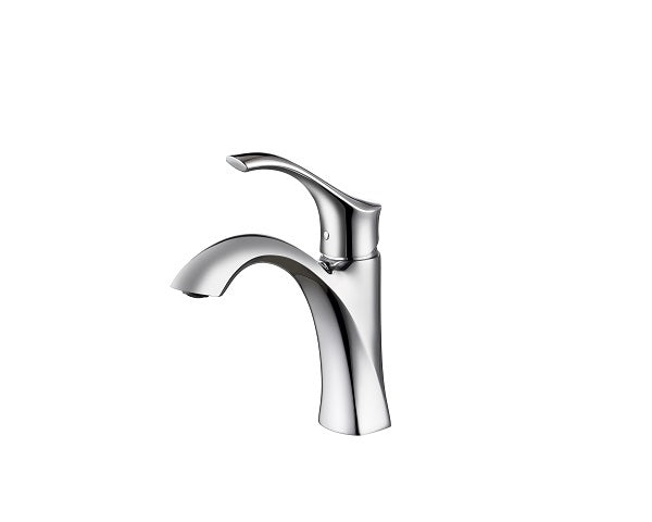 One Hole Vanity Faucet with Curved Spout and Handle