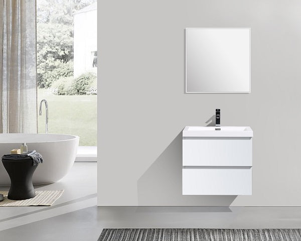 ARCTIC 24in Vanity with Matte White Sand Quartz Top