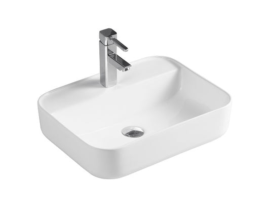 20in Rectangular Porcelain Vessel Sink with One Faucet Hole