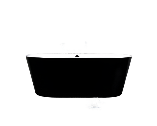 Freestanding Oval Bathtub in Glossy Black (60in, 67in)