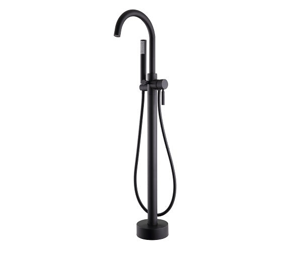 Round Freestanding Tub Faucet with Hand Shower