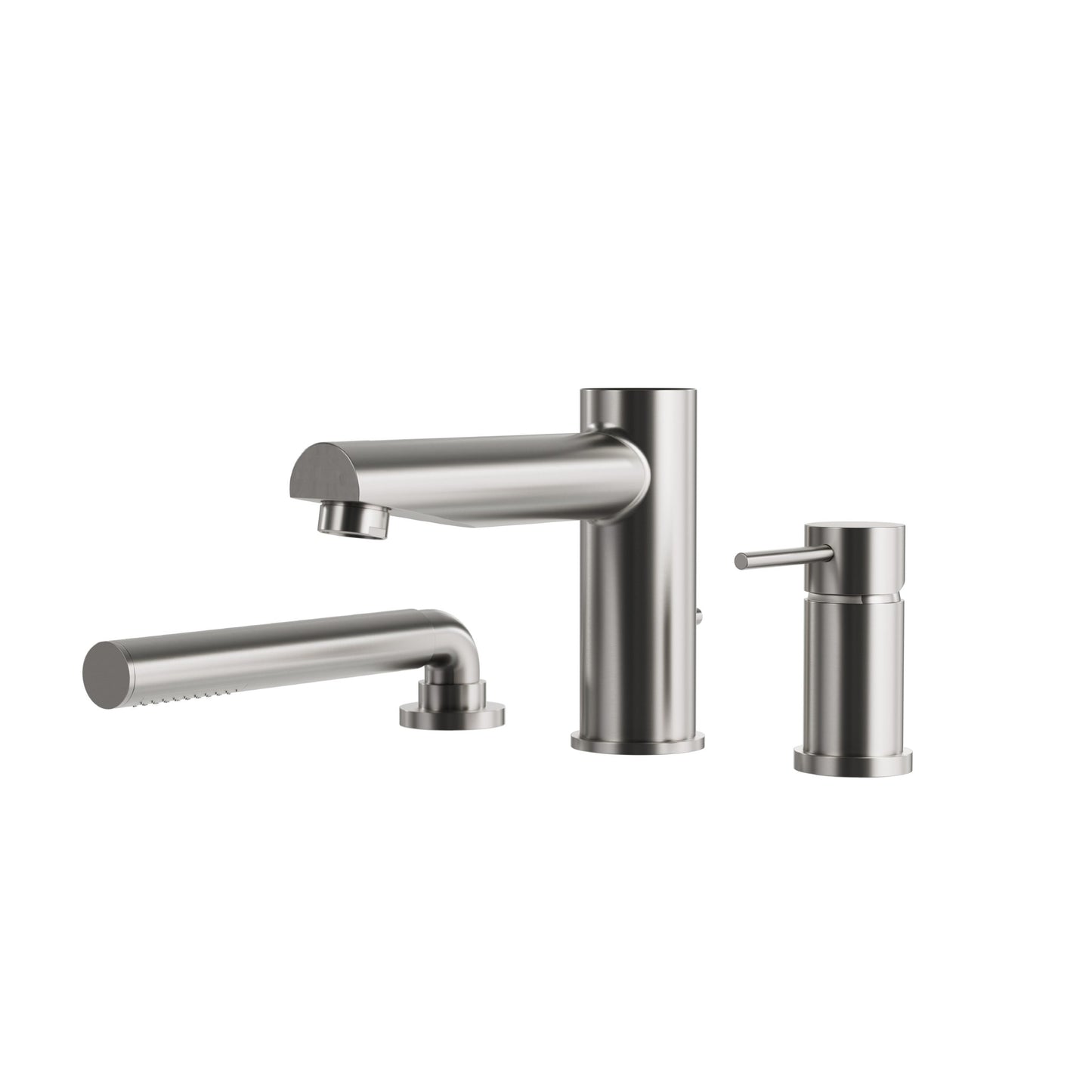 Volare 3-piece Deckmount Tub Filler with Handshower – Brushed Nickel