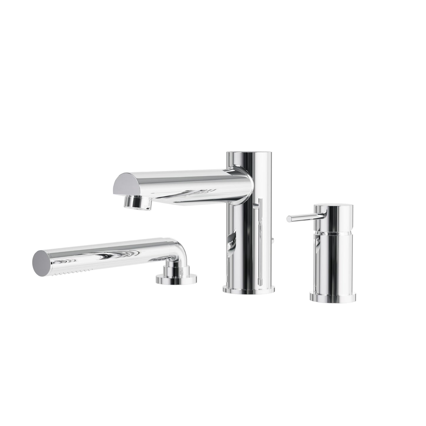 Volare 3-piece Deckmount Tub Filler with Handshower – Polished Chrome