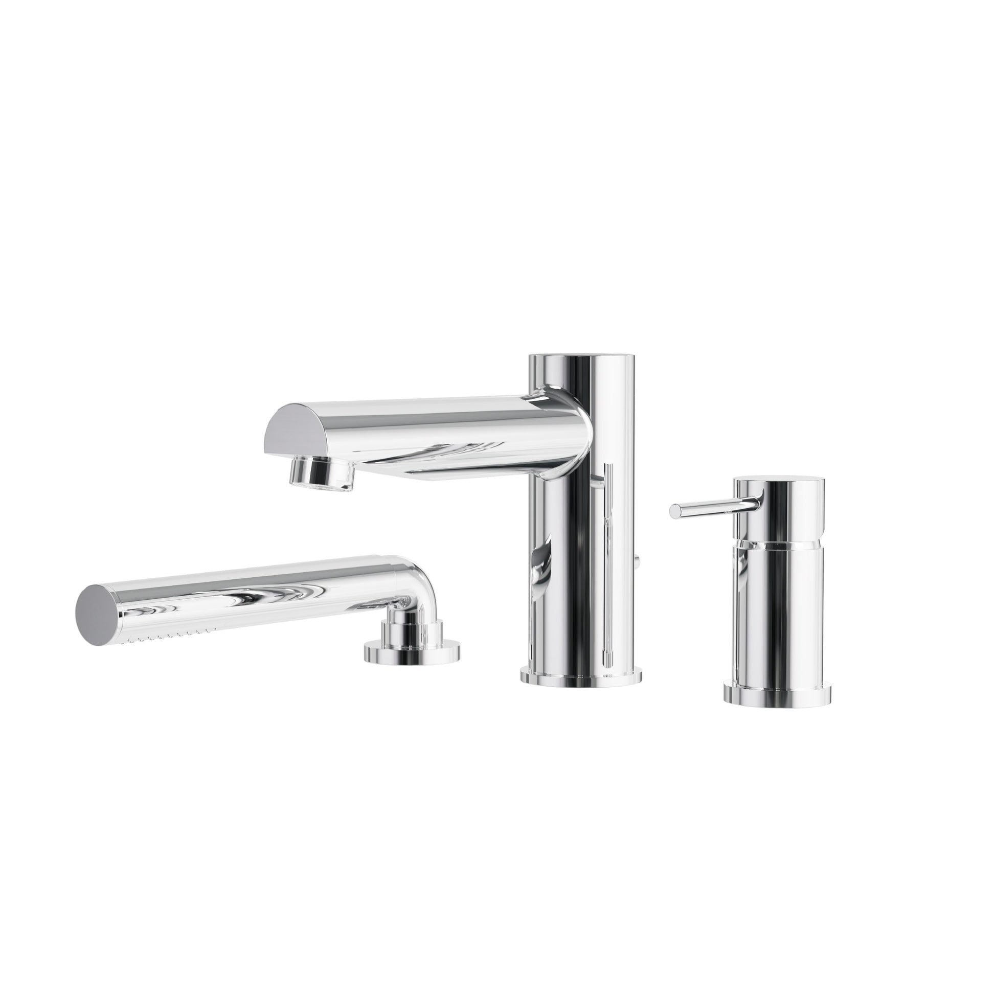 Volare 3-piece Deckmount Tub Filler with Handshower – Polished Chrome