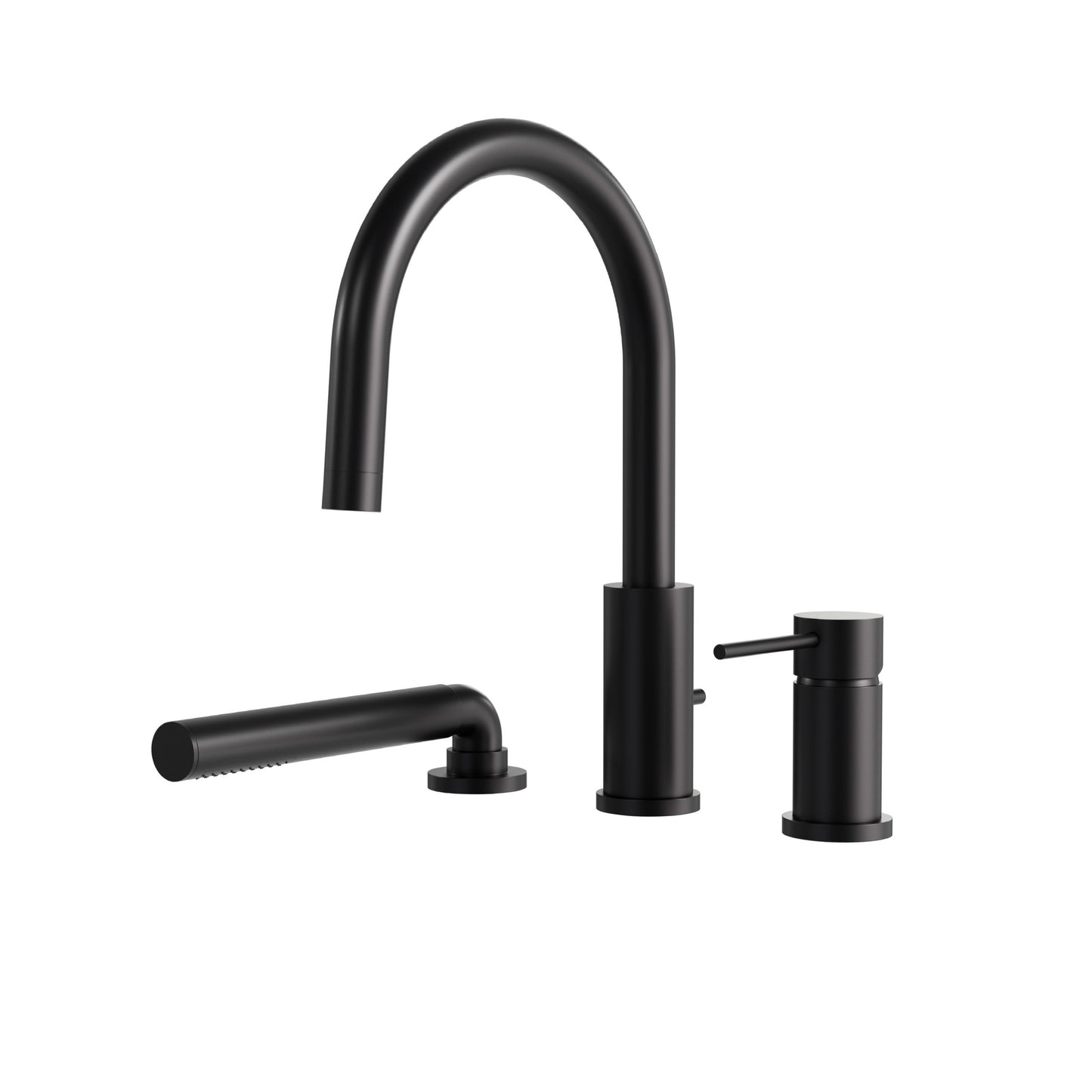 Umix 3-piece Deckmount Tub Filler with Handshower – Electro Black