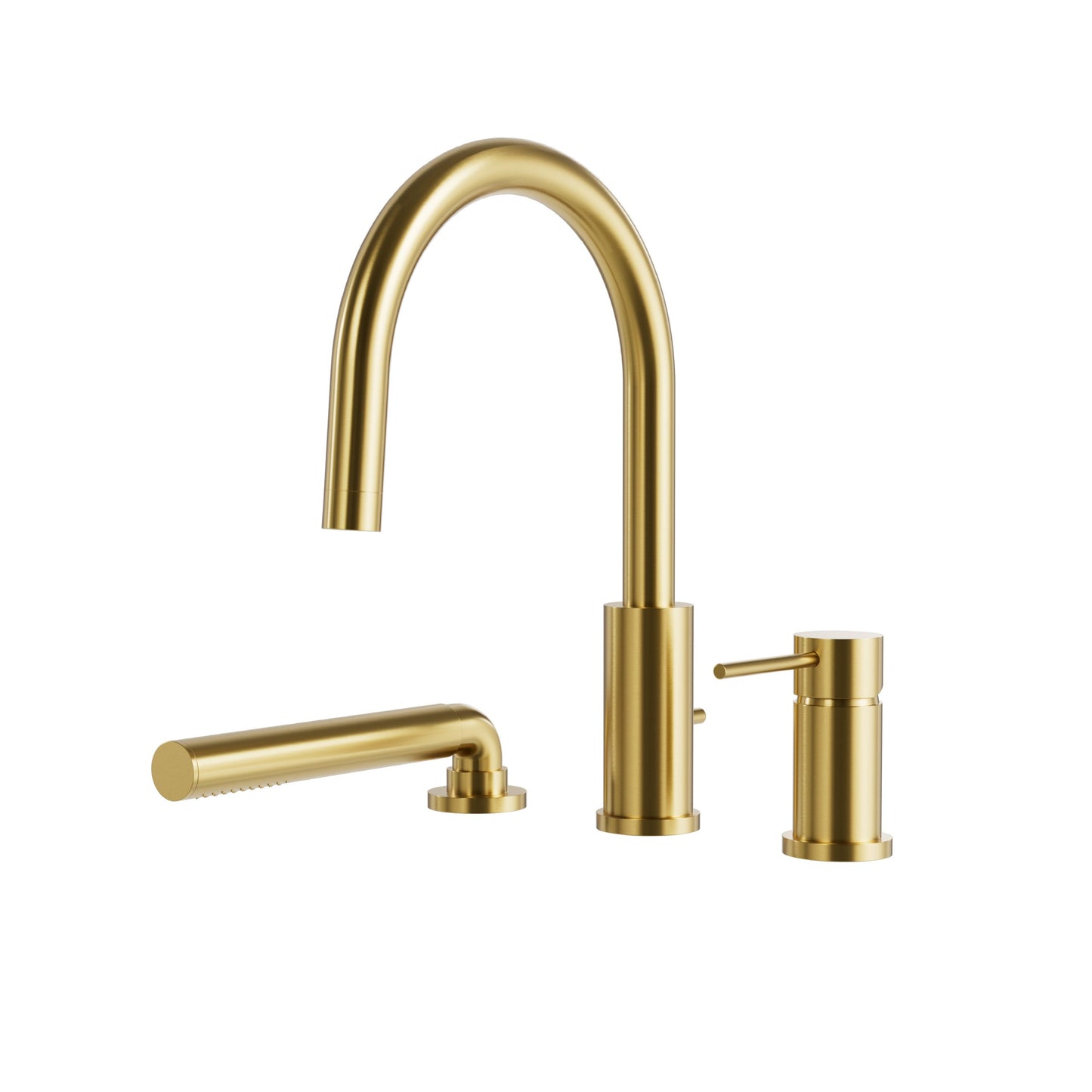 Umix 3-piece Deckmount Tub Filler with Handshower – Sunset PVD