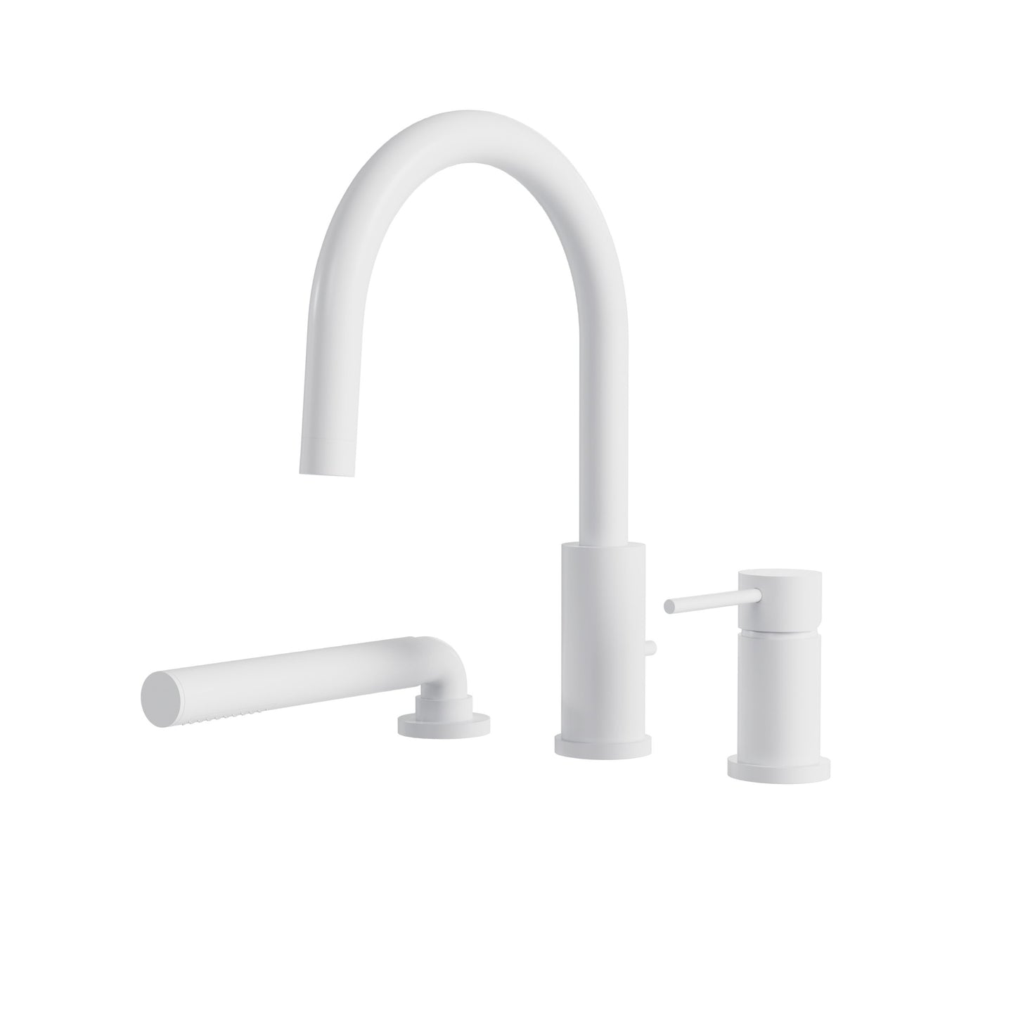 Umix 3-piece Deckmount Tub Filler with Handshower – White