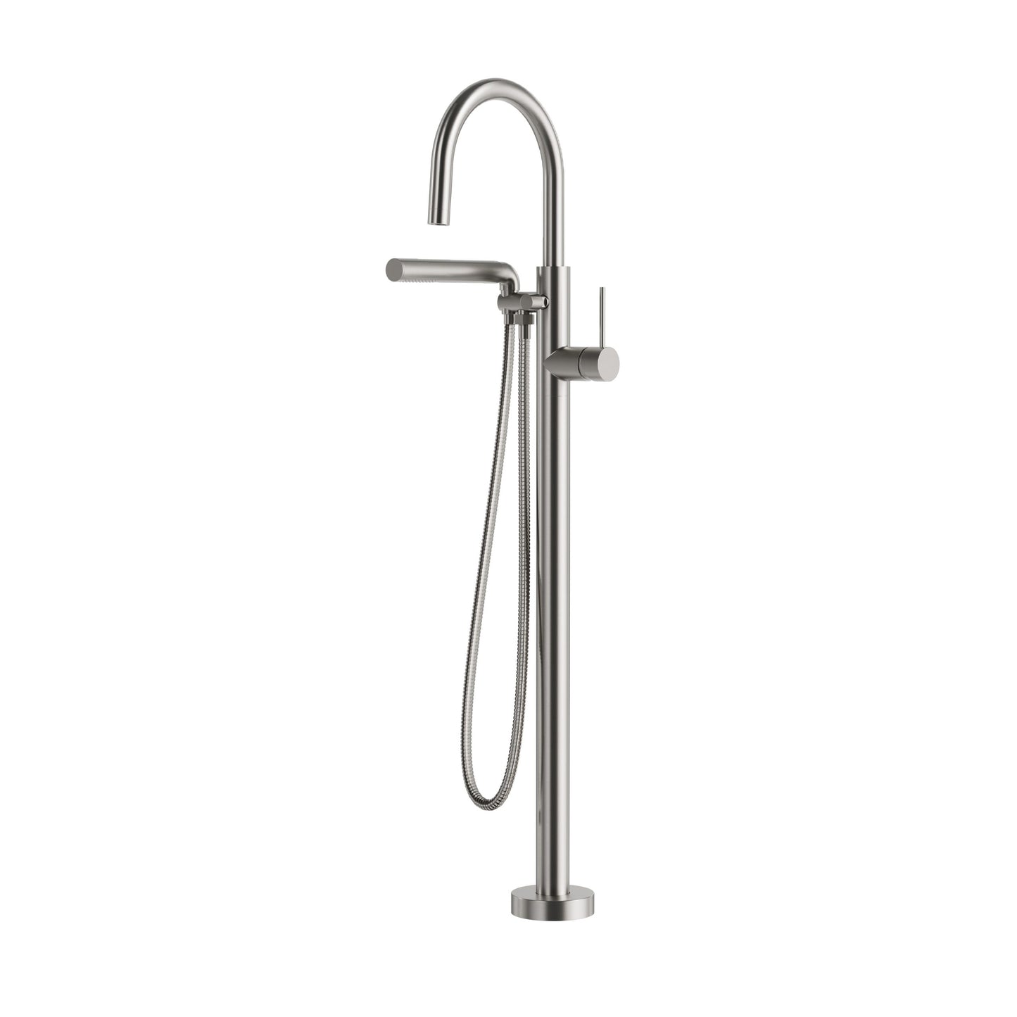 Umix Floormount Tub Filler with Handshower – Brushed Nickel PVD