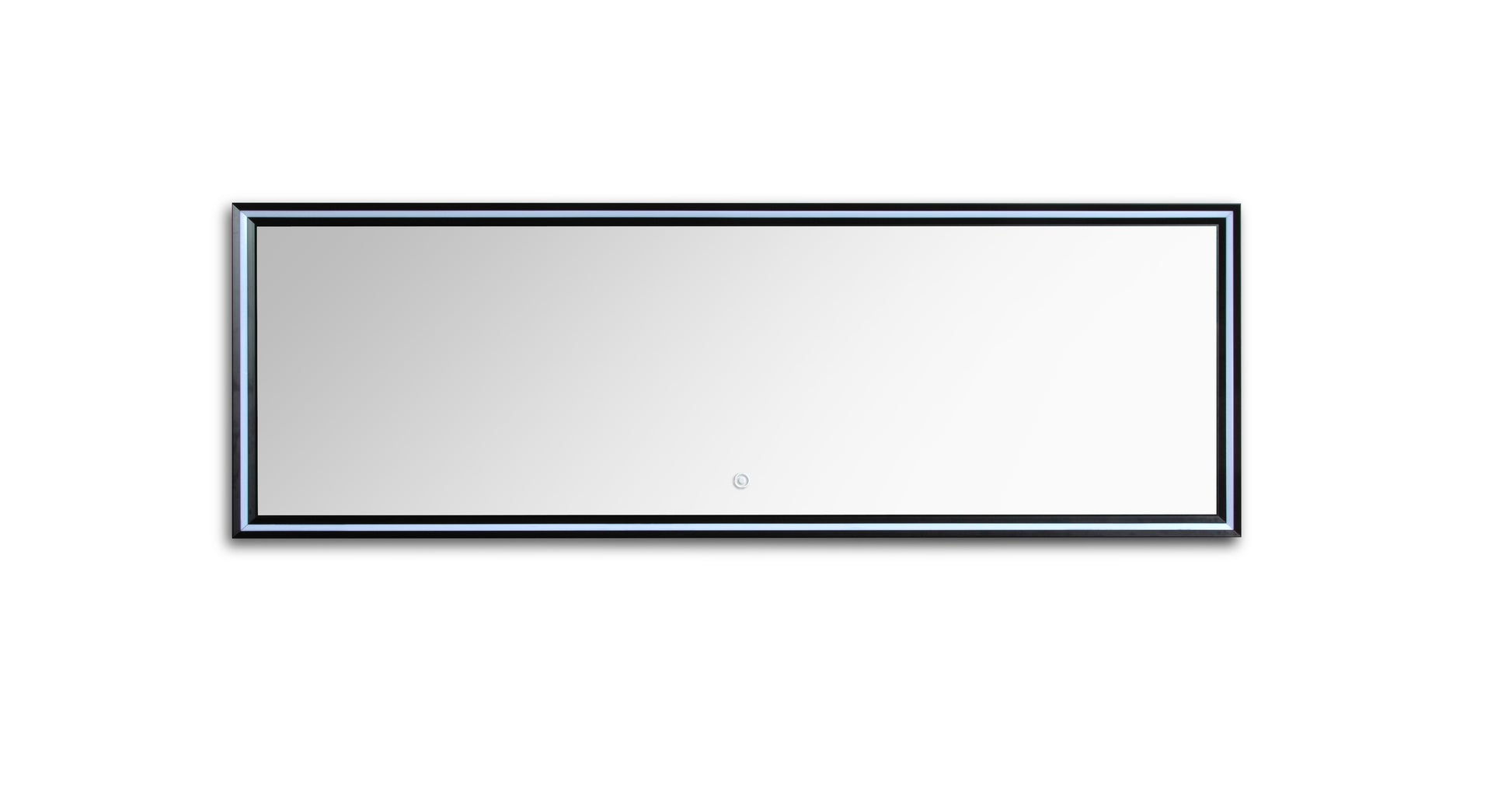 72in Rectangle LED Mirror with Black Edges