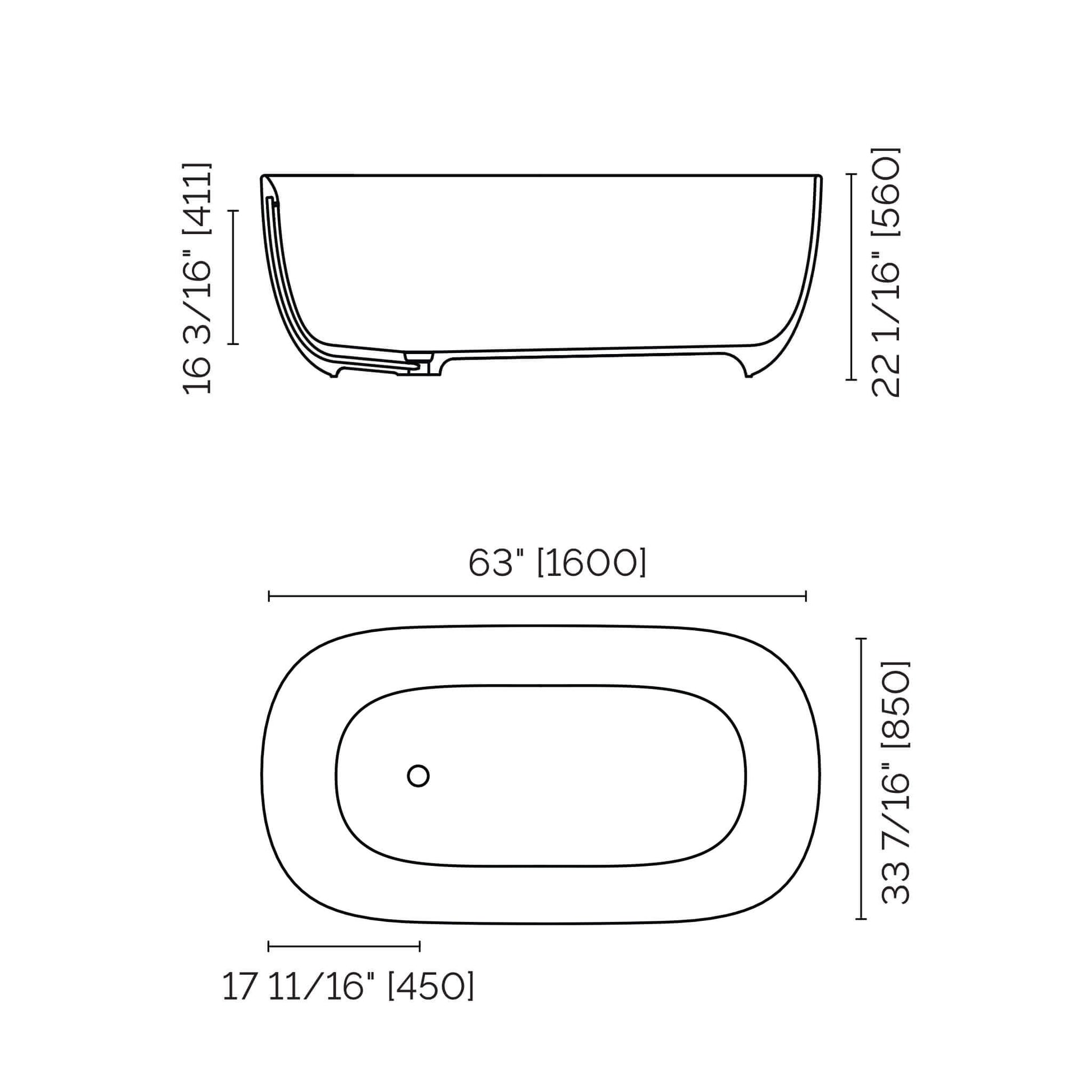 Side by Side Freestanding Bathtub specs