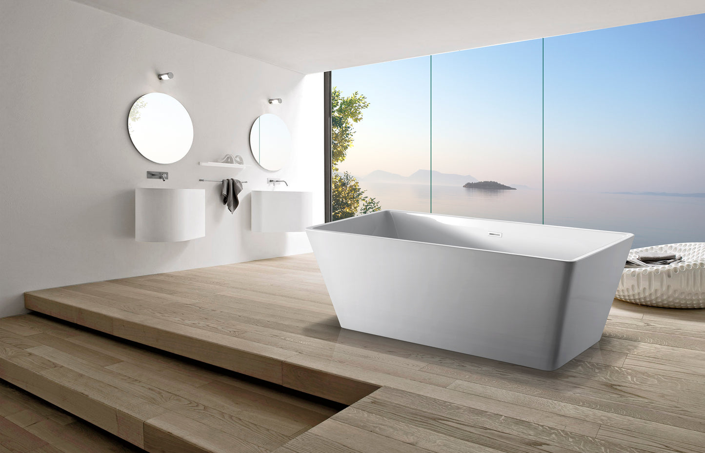 Rectangular Freestanding Tub in Acrylic