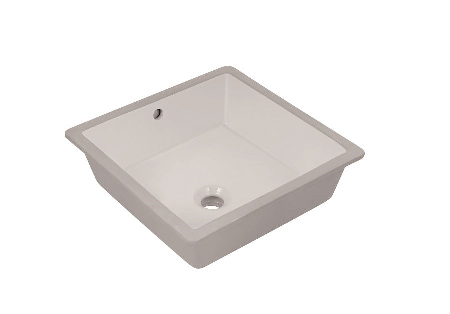 16x16in Square Undermount Porcelain Sink