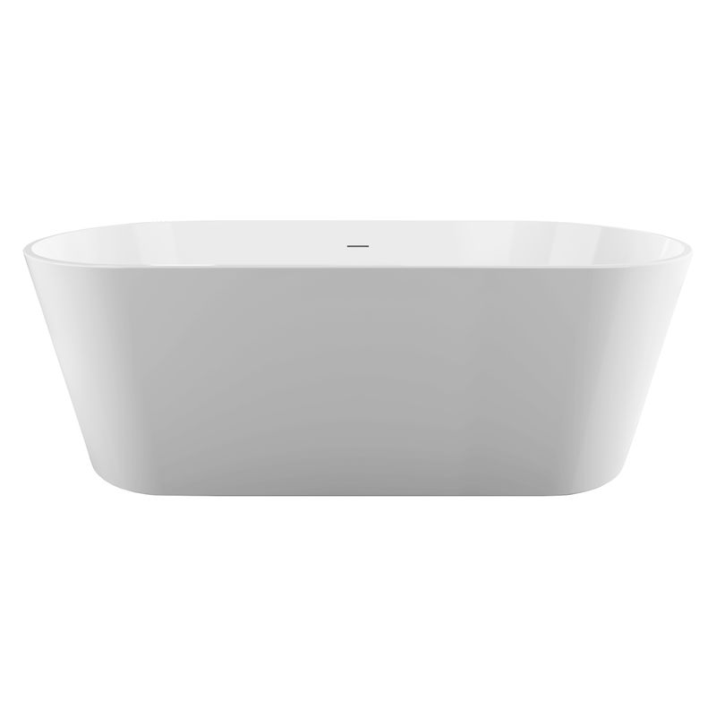 54in Oval Freestanding Bathtub, White Acrylic with Slotted Overflow