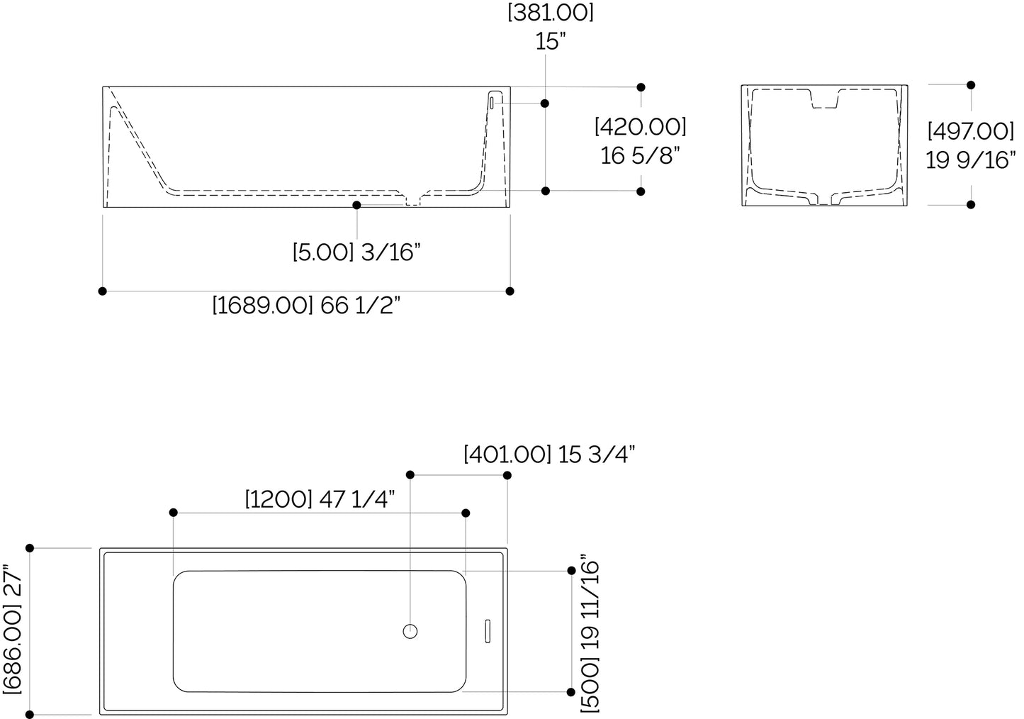 Bobsleigh Freestanding Bathtub specs