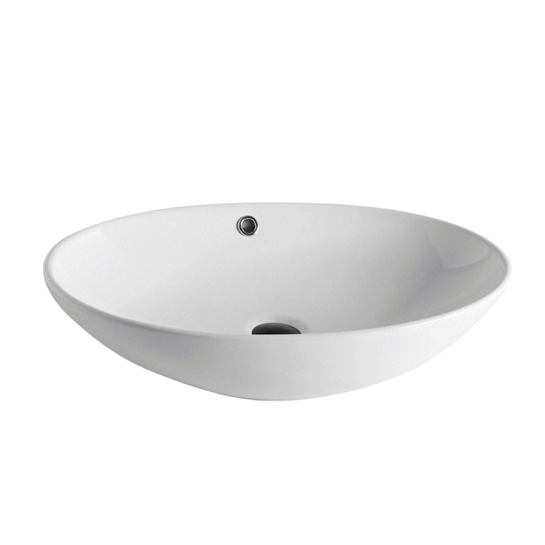 25in Oval Porcelain Vessel Sink
