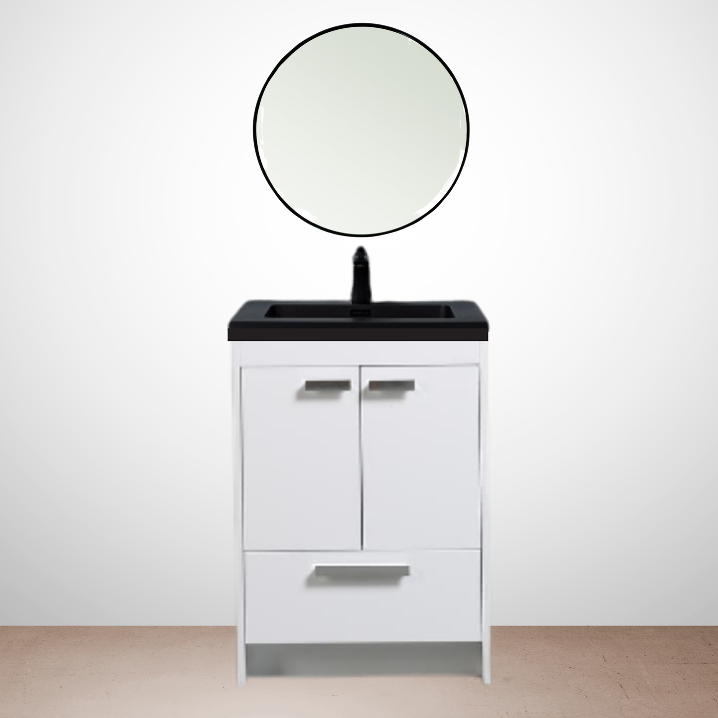 Lunix 24in Free Standing Vanity Glossy White