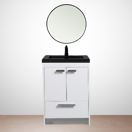 Lunix 24in Free Standing Vanity Glossy White