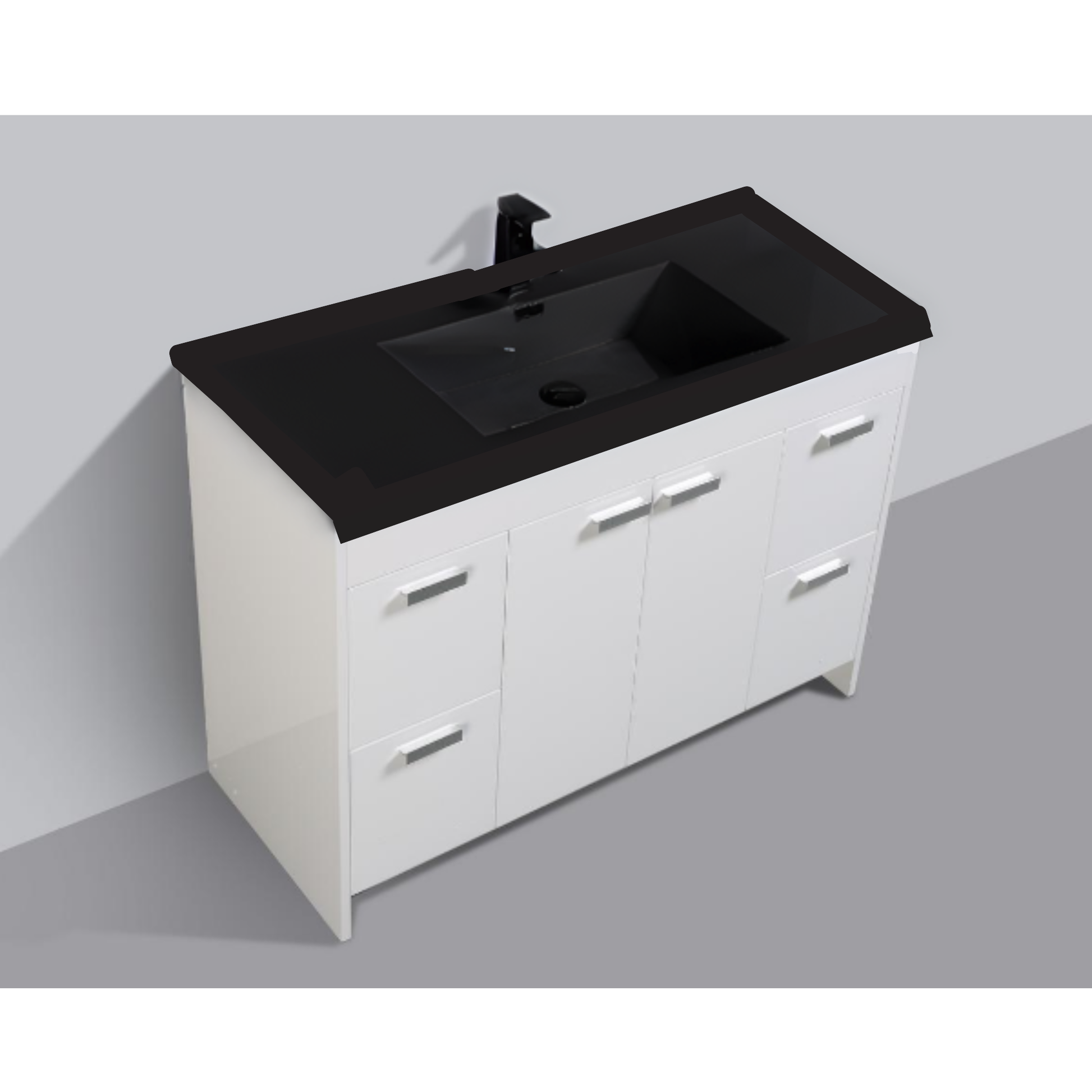 Lunix 48in One Sink Free Standing Vanity Glossy White