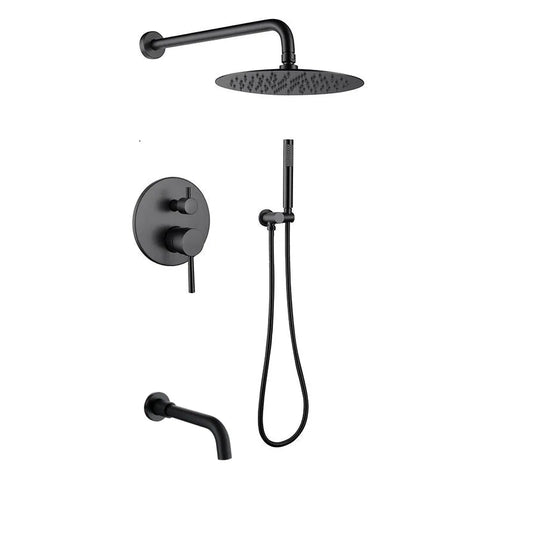 80436 Round Shower Faucet System - Matte Black