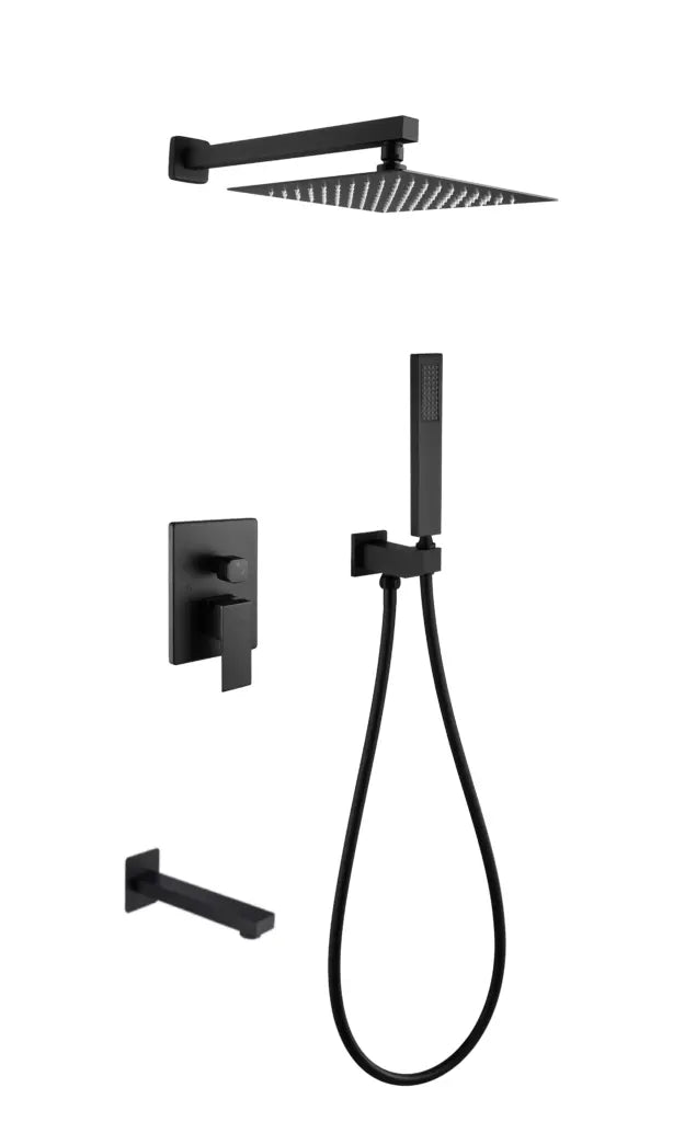 80531 Square Shower Faucet System - Matte Black