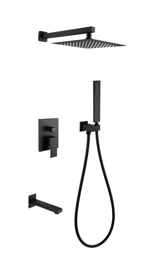 80531 Square Shower Faucet System - Matte Black