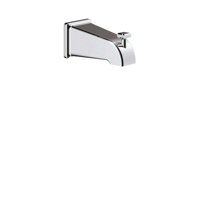 Square Tub Spout with Diverter - Polished Chrome