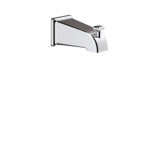 Square Tub Spout with Diverter - Polished Chrome