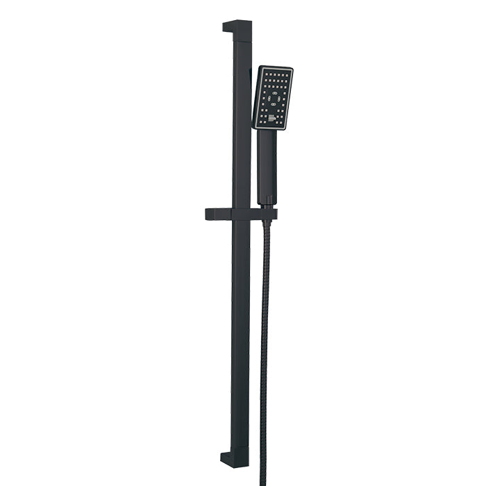 Square Shower Rail - Electro Black