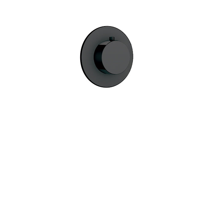Round Trim Set for Independent Diverter – 3-Way Non-Shared - Electro Black