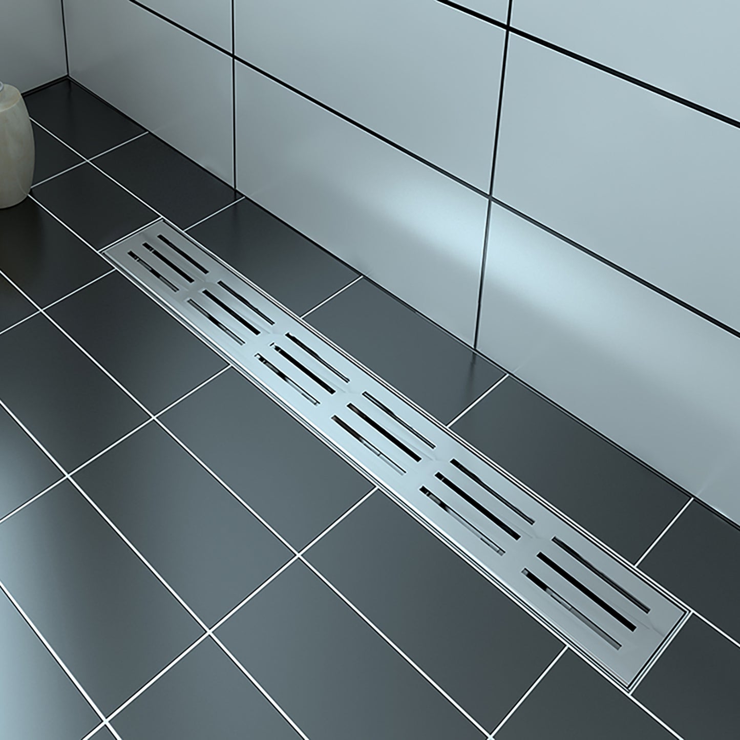 Linear Drain Grate 24" Stainless Rectangular Pattern
