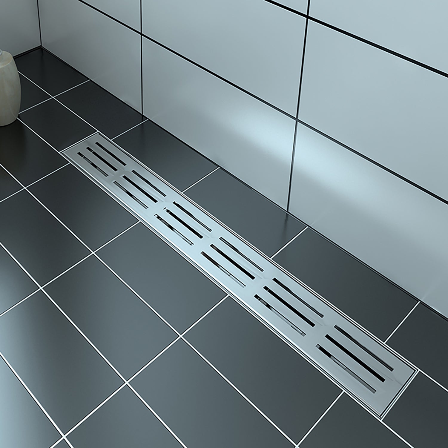 Linear Drain Grate 24" Stainless Rectangular Pattern
