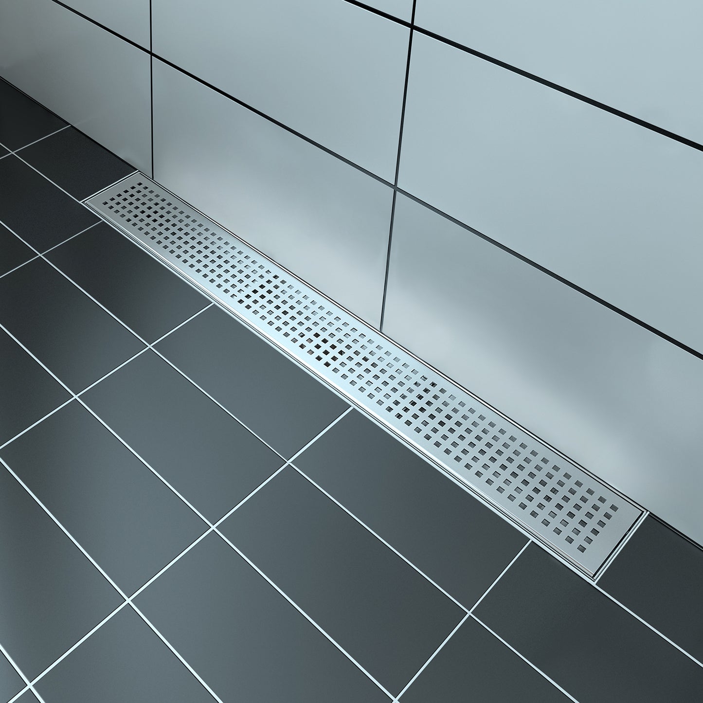 Linear Drain Grate 42" Stainless Square Pattern