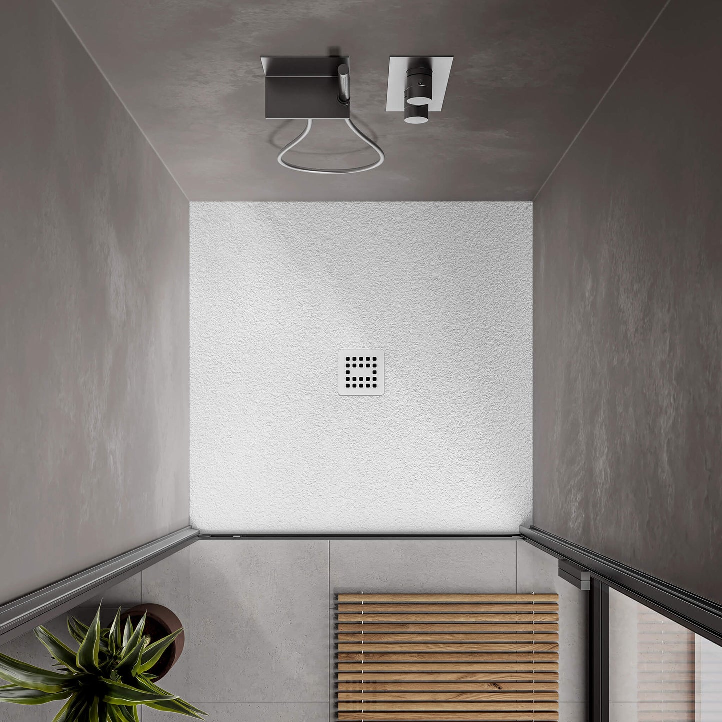 Waterproof™ 36×36 Shower Base – 3-side Flange, Centered Drain