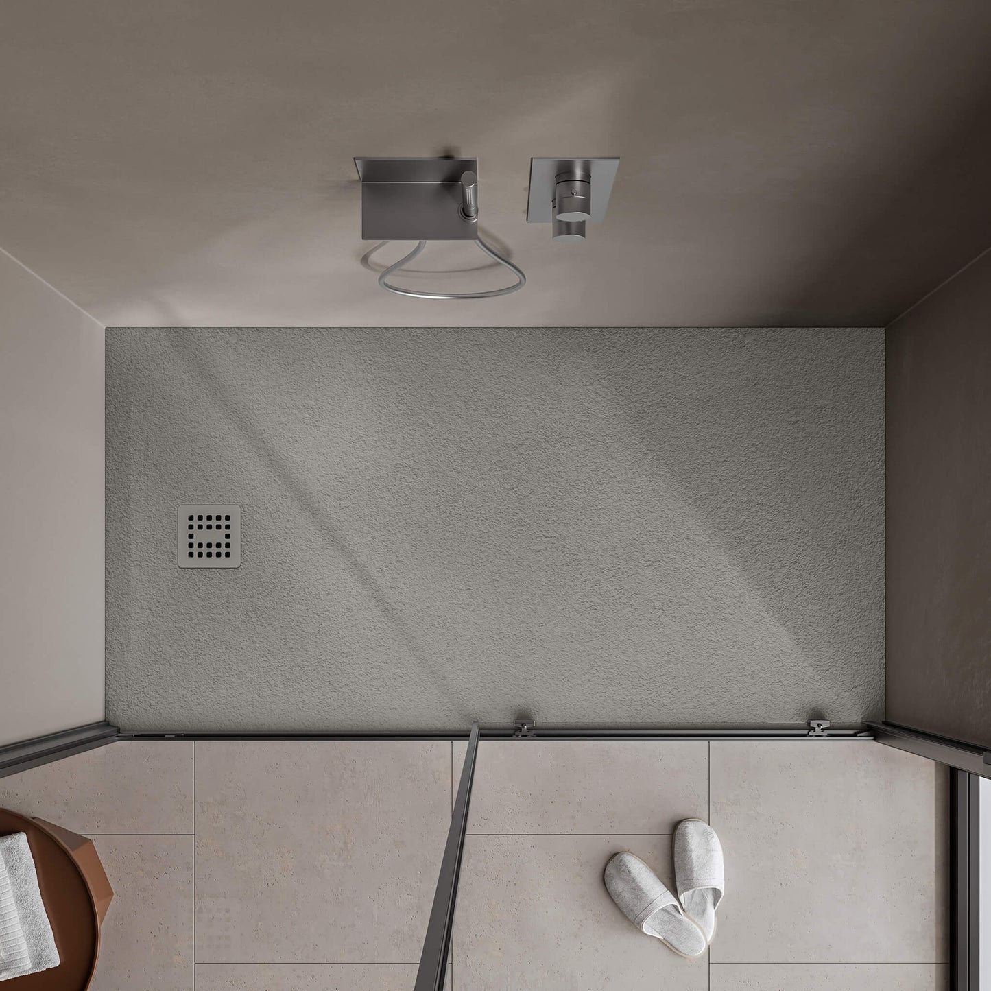 Waterproof™ 60×32 Shower Base – 3-side Flange, Left Drain