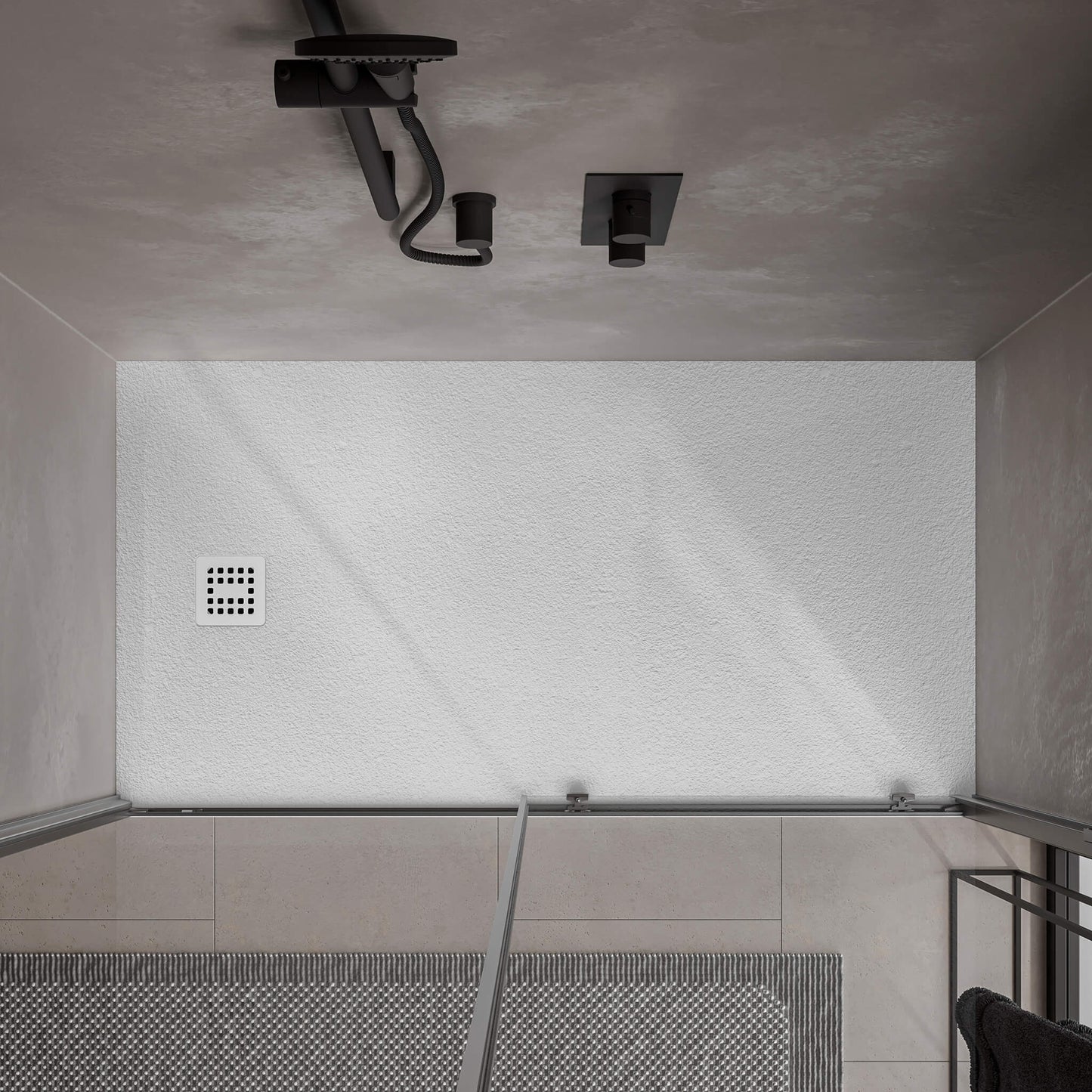 Waterproof™ 60×32 Shower Base – 3-side Flange, Left Drain