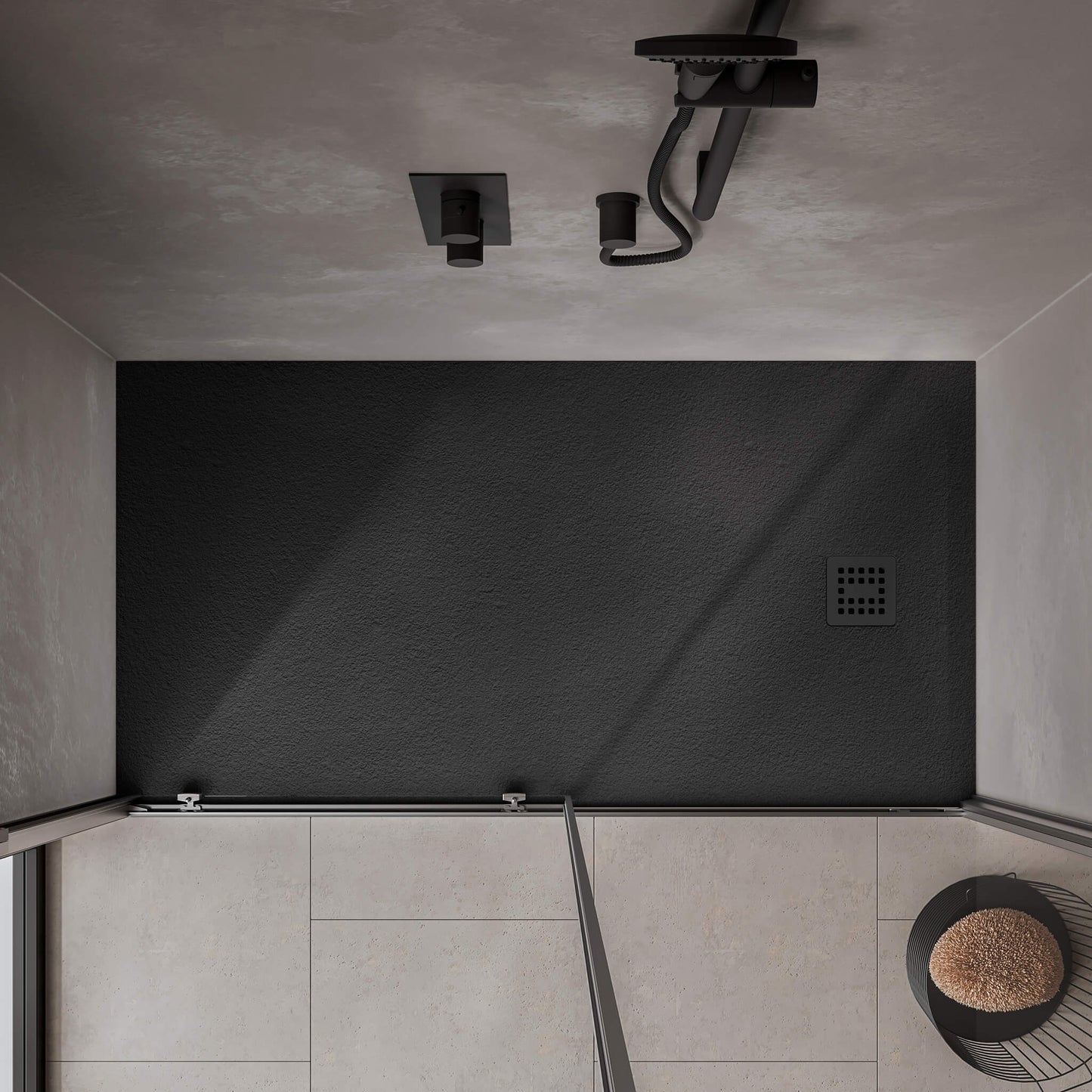 Waterproof™ 60×32 Shower Base – 3-side Flange, Right Drain